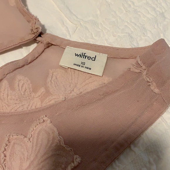 Aritzia Wilfred size XS mauve/ dusty pink floral blouse - Picture 4 of 6